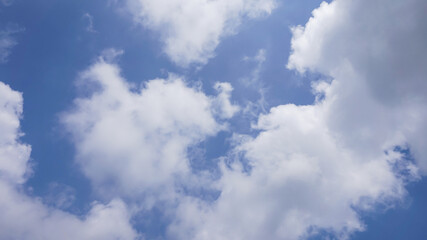 Beautiful clouds in the blue sky are the background in nature