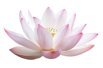 A beautifully delicate lotus flower with pale pink petals and a white center, showcasing elegance and natural beauty.