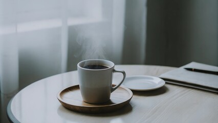 cup of coffee on a table