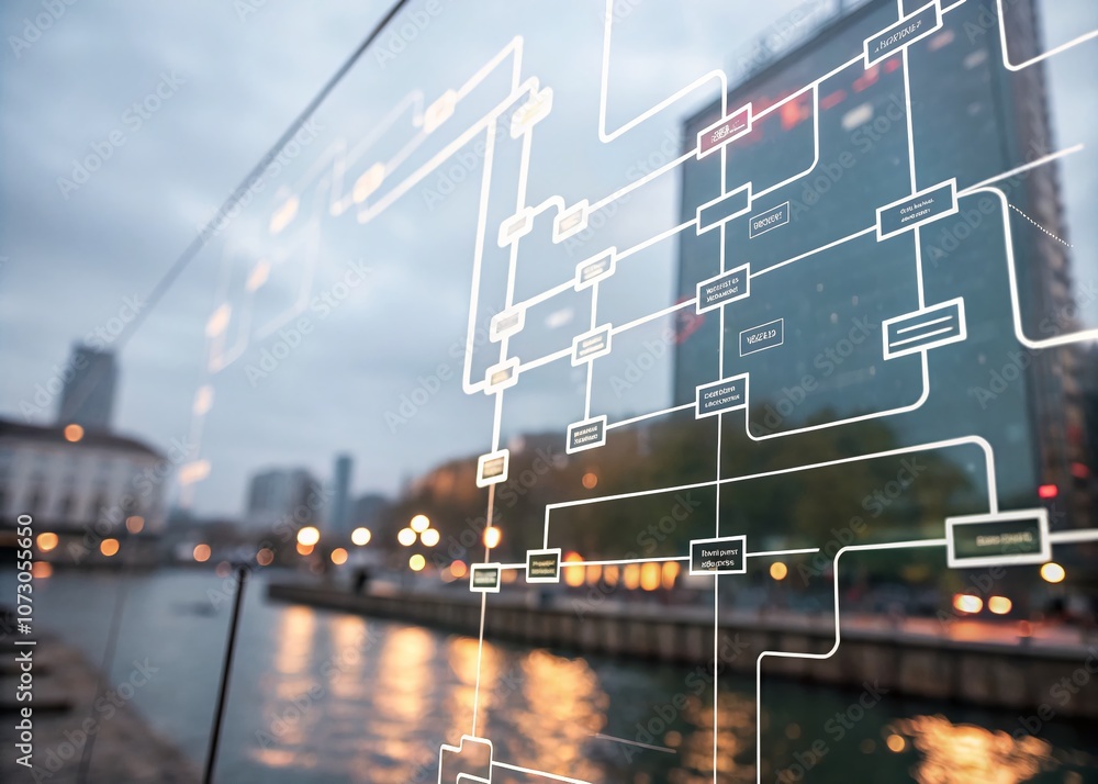 Poster conceptual representation of a sitemap for website navigation, symbolizing structure, organization, 