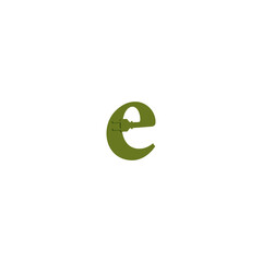 E electric logo. Electrical sign with the letter e icon isolated on white background