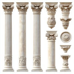 Ancient Greek and Roman style architecture design elements, clasic palace building colonnades,  " ai generator "
