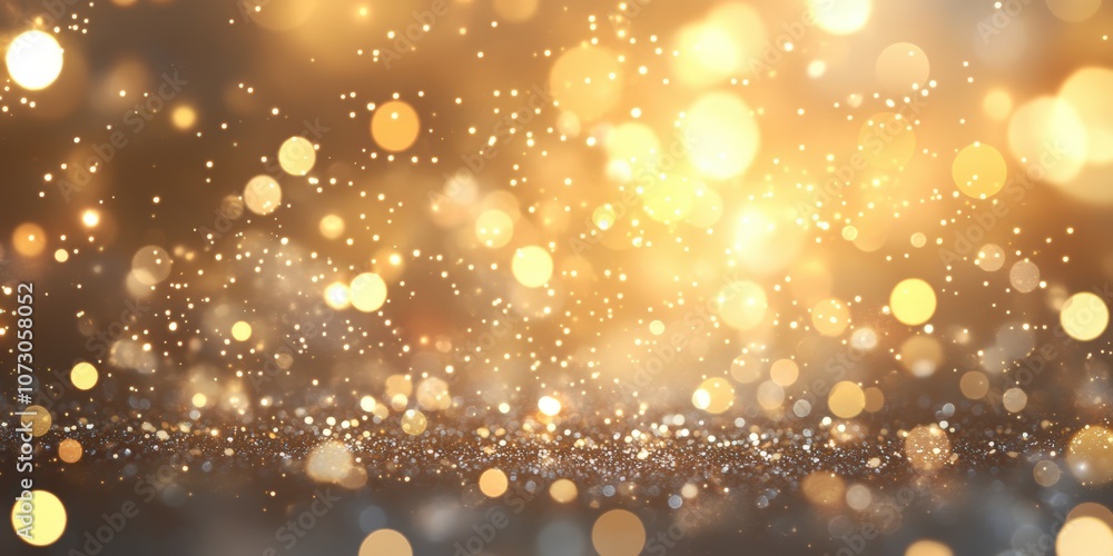 Poster soft golden lights and shimmering bokeh create a dreamy background with sparkling effects for festiv