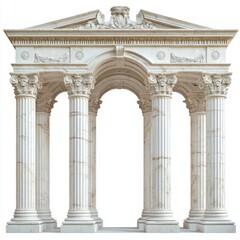 Obraz premium Ancient Greek and Roman style architecture design elements, clasic palace building colonnades, 