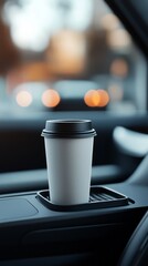car empty cup holder close shot for product placement mock-up  " ai generator "