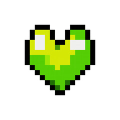 Pixel Green Heart Pixelated Love Heart illustration 