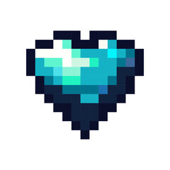 Pixel Blue Heart Pixelated Love Heart illustration