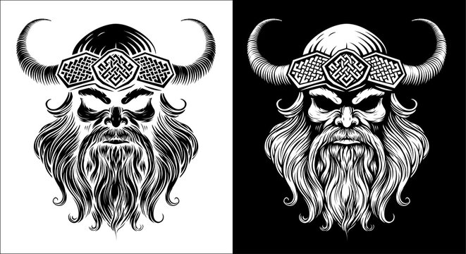 recommend clip art: Viking Warrior Man Strong Mascot Face in Helmet