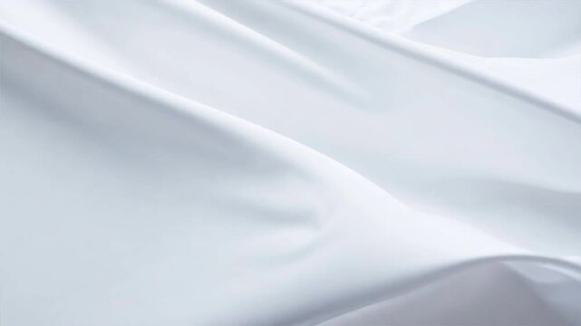 Elegant Soft White Fabric Smooth Texture and Draping Folds for Serene Textile Backgrounds