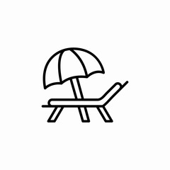 chaising lounge icon sign vector