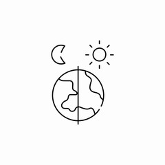 earth day and night icon sign vector