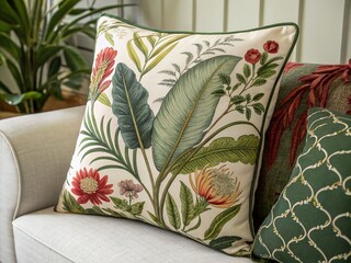 Elegant Botanical Design for Textile and Fabric Needs Featuring Lush Greenery, Floral Patterns, and Artistic Textures for Home Decor and Fashion Applications