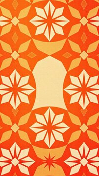 Abstract orange and red geometric pattern with interlocking shapes and bold lines, shapes, abstract, geometric