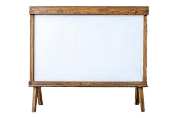 Blank Wooden Easel with Whiteboard  on transparent background