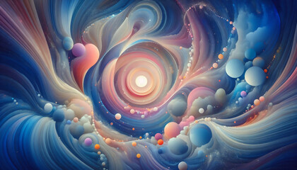 海と空をイメージした抽象的イラスト