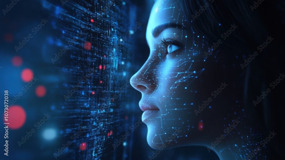 Poster ai system assisting in language translation, futuristic communication tool