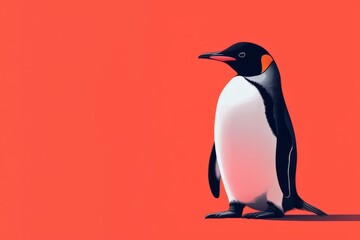 Fototapeta premium penguin conceptual minimalistic artwork animal