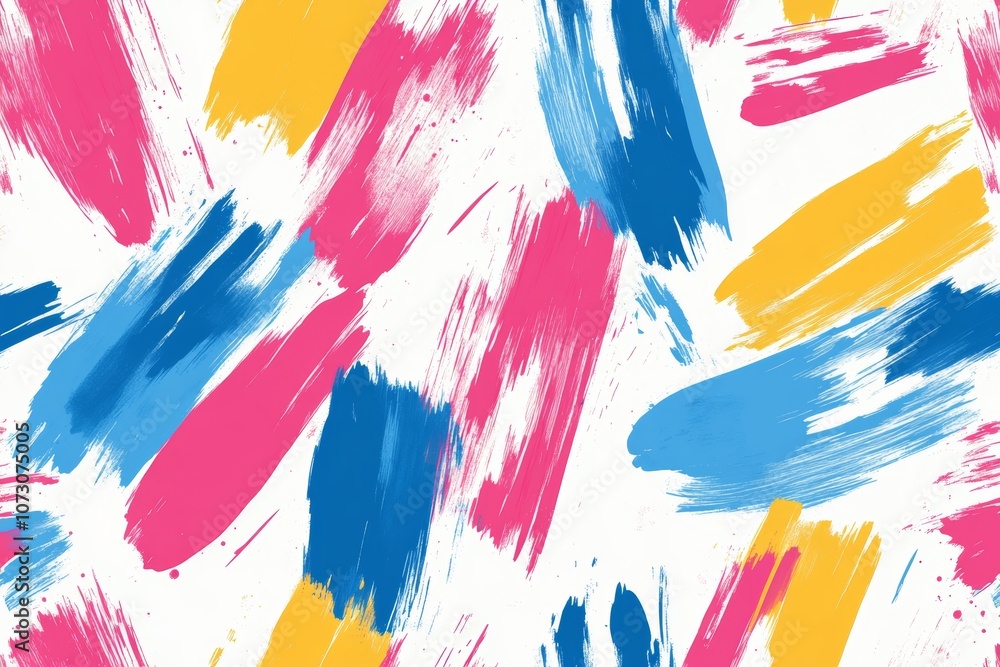 Poster abstract seamless pattern with vibrant brush strokes for creative textile and print design