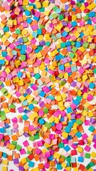 Colorful confetti scattered on a festive background, perfect for celebrations and parties, festive design, festive backdrop, fun