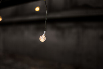 christmas lights on the black background