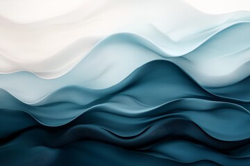 Elegant abstract waves illustration in dark gray, teal blue, and light slate gray colors