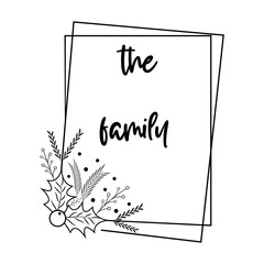 Family Monogram Christmas Frame, Christmas Rectangular Frame Design with Double Border, Custom Family Monogram