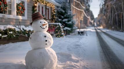 Obraz premium snowman on the snow