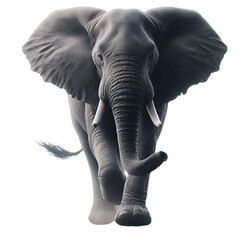 Three African elephants Standing in different directions transparent background	
