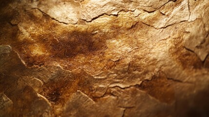 Close-up of rough, textured, brown bark with light reflecting off surface.