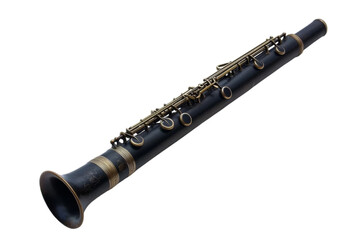 Naklejka premium Clarinet musical instrument isolated on white background. PNG Transparent