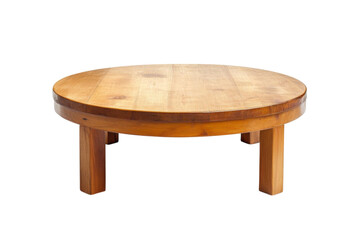 Wooden Coffee Table isolated on white background. PNG Transparent