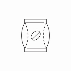 coffee beans package icon sign vector