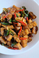 Indonesian side dish Tempeh Orek.