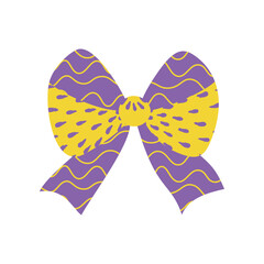 A textured retro bow or ribbon in a flat vector style