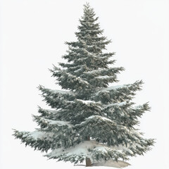 Obraz premium Snowy Pine Tree in Winter Setting