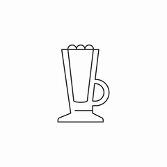 lattee coffee glass icon sign vector