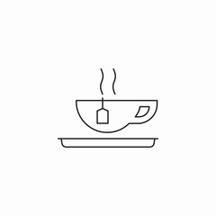 tea cup hot icon sign vector