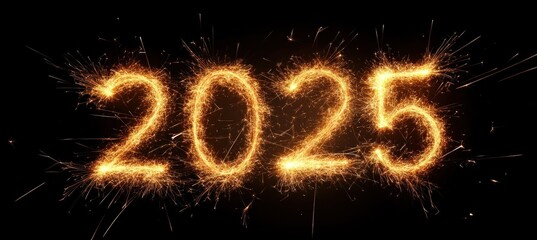 Sparkling Fireworks Display for New Year 2025