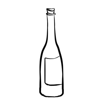 recommend clip art: bottle of wine outline illustration minimal wine bottle isolated