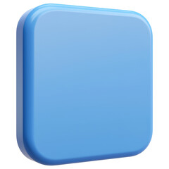 A blue square with no content isolated on transparent or white background, png