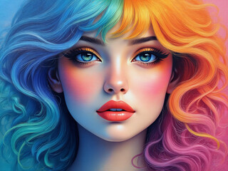 Obraz premium Generated portrait illustration of a beautiful woman.