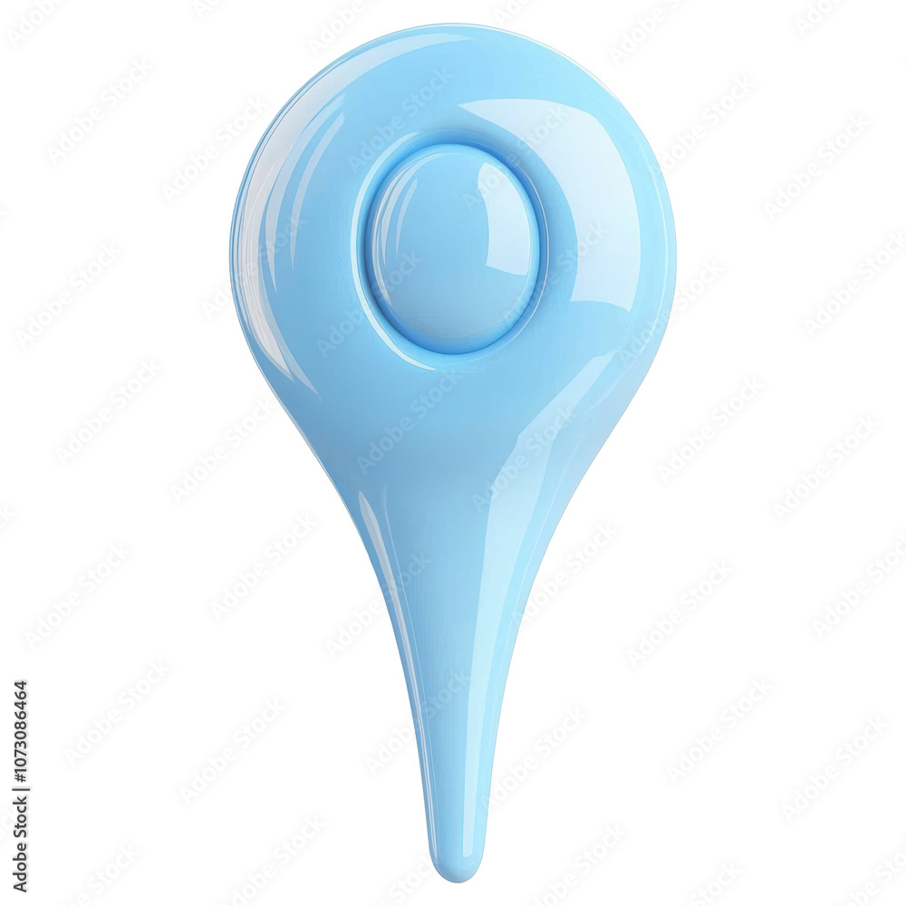 Poster a blue object with a round top and a pointed bottom isolated on transparent or white background, png