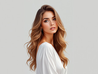 Generated portrait illustration of a beautiful woman.