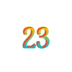 number design with white background
