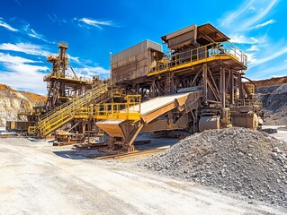 Industrial mining equipment for limonite processing in australian open pit  a brightly lit scene
