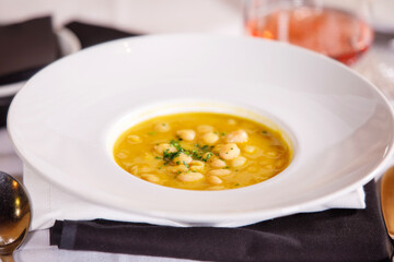 Dish of cooked white beans ready to be eat