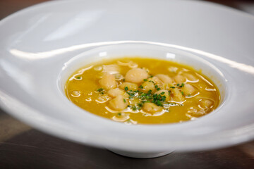 Dish of cooked white beans ready to be eat