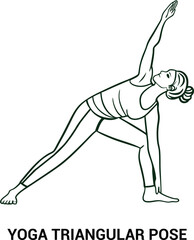 Yoga triangular pose vector