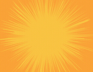 Obraz premium 広告やチラシに使える目立つ黄色の集中線の背景素材