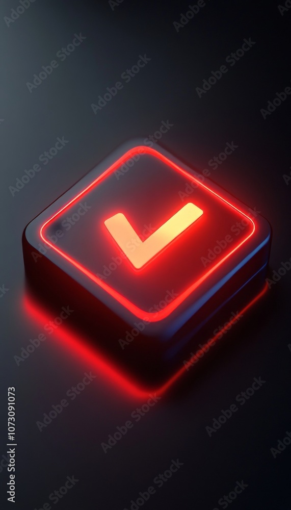 Poster 3d alert notification icon depicting a negative checklist button for application errors or failures